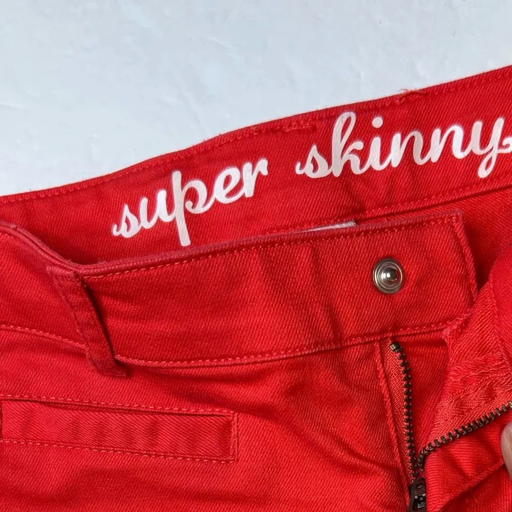 Gymboree Red Kids Girl’s Jeans Adjustable Waistband Size 6 Bright Red
